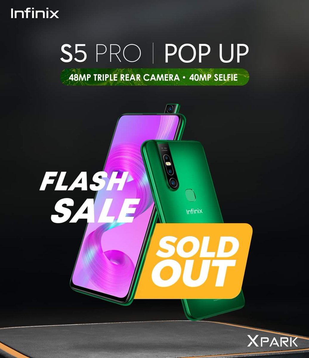 InfinixPakistan's tweet photo. Thank you Infinix Fans for your overwhelming response for #InfinixS5Pro. We are sold out at XPARK! Don't worry if you haven’t ordered it yet as Infinix S5 Pro will be available in the markets really soon!
#S5ProPopUp #PictureClearHai #InfinixPakistan https://t.co/JVlMQXlP4K