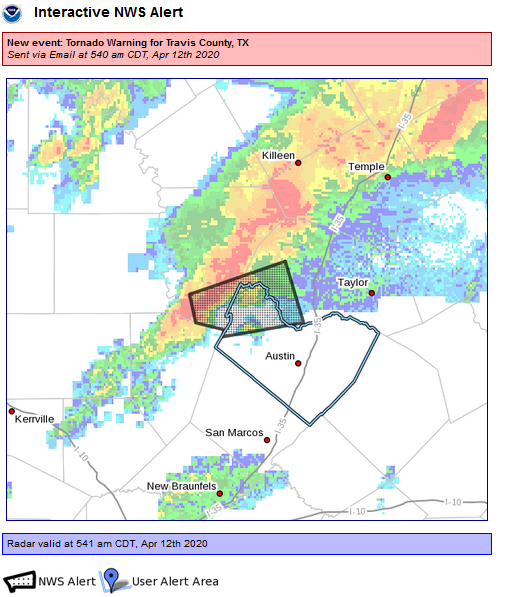 TravisCOSW's tweet photo. NWS has issued a Tornado Warning for NW TravCo until 6:15 am. #AndersonMill #LagoVista #HudsonBend #Spicewood #Jonestown #Jollyville take shelter now! Head into your safe place of your home. https://t.co/fbg7o7spXb