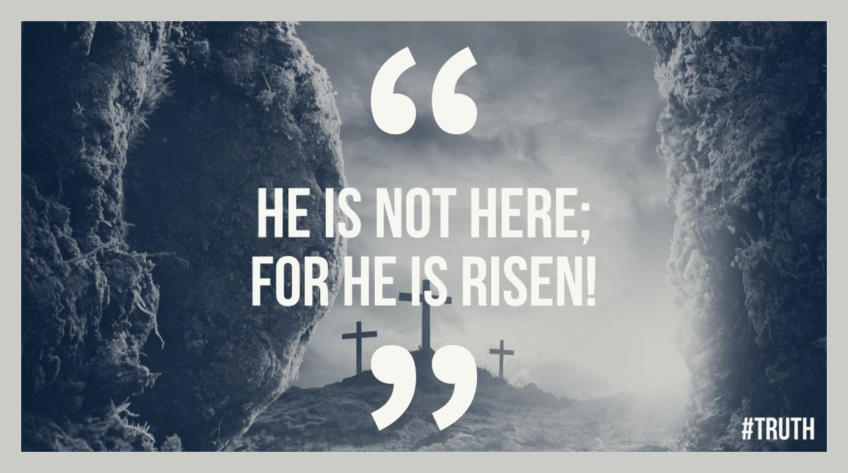 "But the angel answered and said to the women, 'Do not be afraid, for I know that you seek Jesus who was crucified. He is not here; for He is risen, as He said. Come, see the place where the Lord lay.'" (Matthew 28:5-6) #ResurrectionSunday