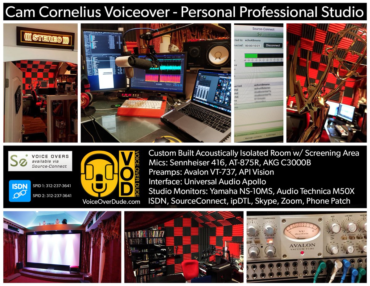 videocam's tweet image. #RemoteVoiceOver is where I've already been for over 7 years doing pro sessions via #ISDN and #SourceConnect. Hire an #Emmy winning and #VoiceArts nominated #VoiceActor who knows the ins and outs of working remotely. Let's get  your #session done confidently and reliably.