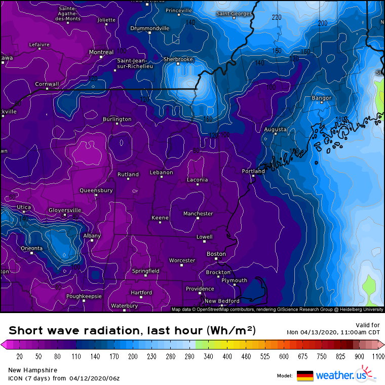 Additionally, the storm is hitting at midday so solar insolation (limited as it may be by clouds) will help weaken the inversion. This is especially the case along the  #MEwx "Midcoast" (east of I-95/north of Brunswick) where thicker clouds won't move in until later in the morning