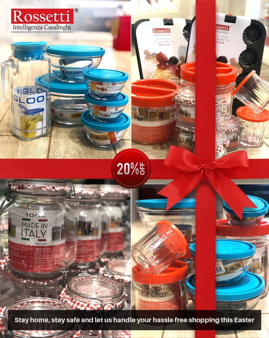 Happy Easter from Rossetti! Rossetti has its very own kitchenware store at the village market. Since COVID-19, Rossetti’s helpful team are taking orders via their Instagram account. Please follow the page @Rossetti_Kitchenware_KE now on your Instagram!
