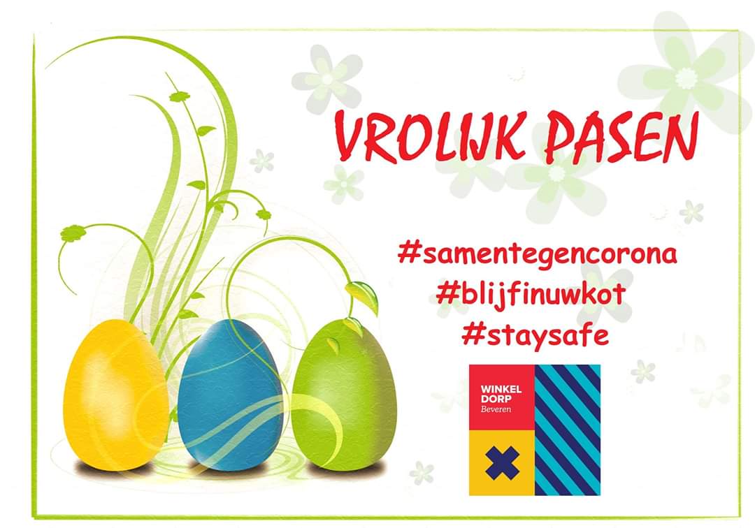 centrummanager's tweet photo. Vrolijk Pasen!!! #winkeldorpbeveren #samentegencorona #blijfinuwkot #StaySafe https://t.co/dv3saoUGij
