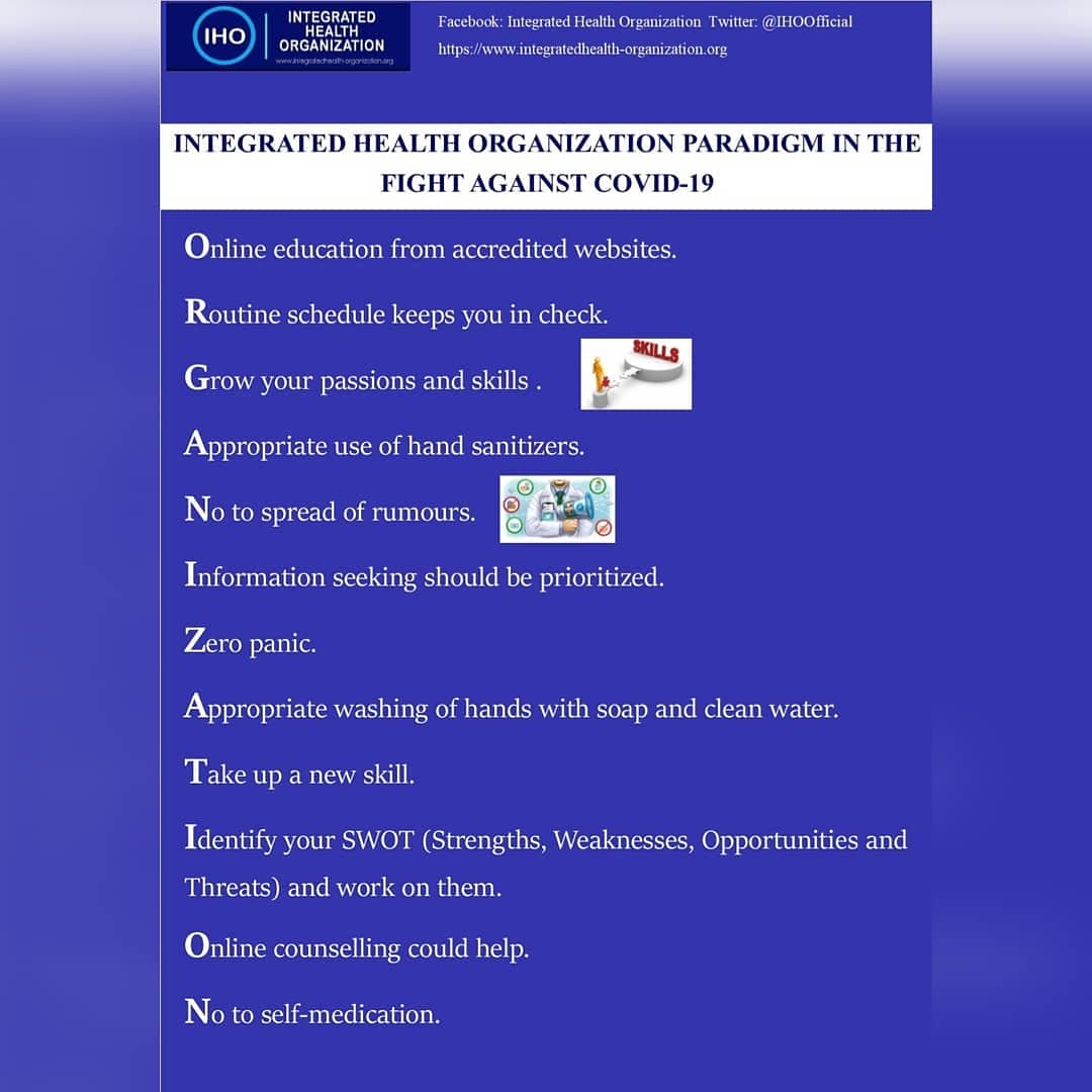IHOOfficial's tweet photo. IHO is presenting a paradigm in the fight against #COVID19.  We strongly believe this paradigm is very effective! https://t.co/hJ8Dt1IWEq