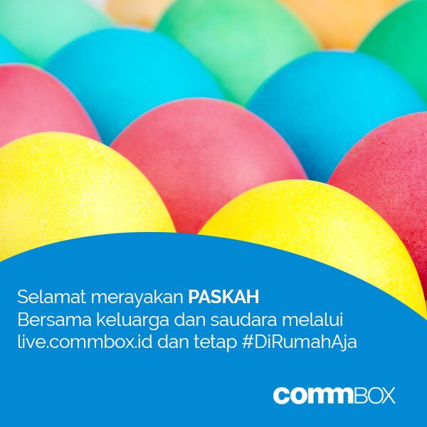 CommBox_id's tweet image. Happy Easter 2020 
Stay connected with your loved ones through live.commbox.id 
#StaySafe
#StayHealthy
#StayAtHome