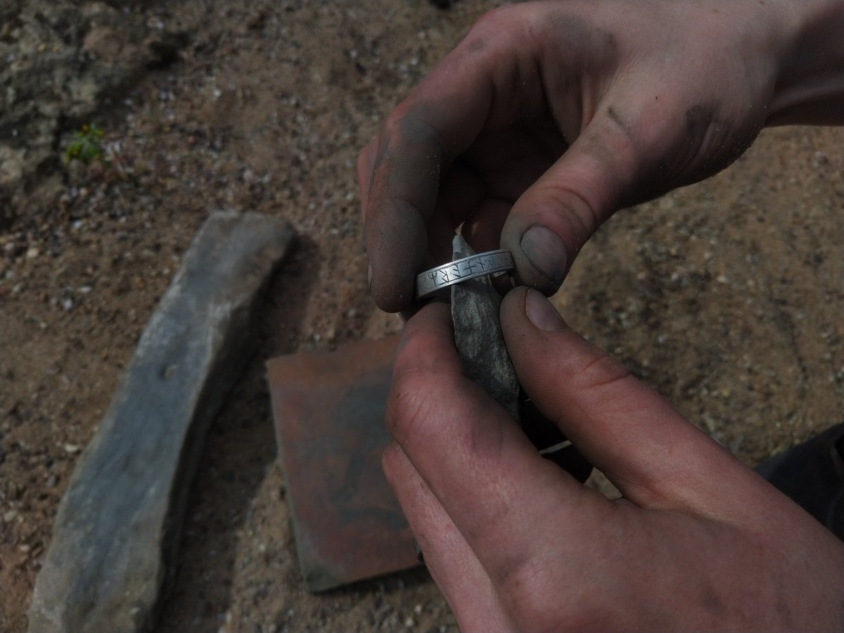 In the early medieval period, files would have been quite coarse, so most of the finishing is done with abrasive materials (left), or scrapers and burnishers (right). A wealth of abrasives exist - minerals, ceramics, charcoal, depending on what was available in that region.