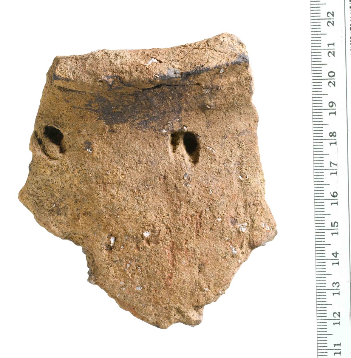 MOLArchaeology's tweet photo. This fragment of an Early Neolithic round-shouldered, round-bottomed vessel may have been decorated by pressing the hoof of a roe deer faun into the clay! 🦌 Residues found within suggest it was used to process meat stew. Find out more on the #MOLAblog: https://t.co/yWDm3vDf9s https://t.co/MhiuyGrmMA