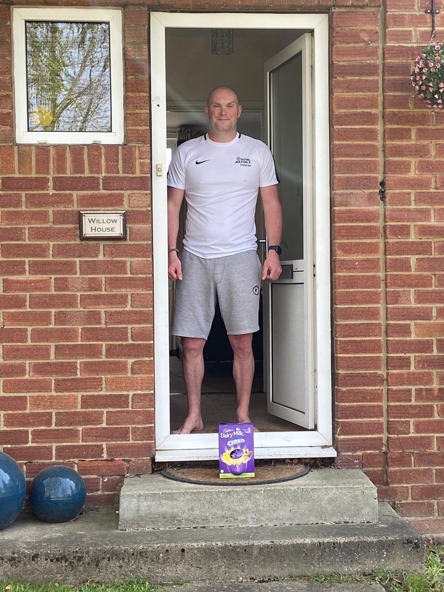 RAFBenson's tweet photo. Our amazing SWO and Station Commander helped spread a little Easter cheer to those working and isolating today. 

#StayHome #InThisTogether #HappyEaster https://t.co/3qsT8XwnWz