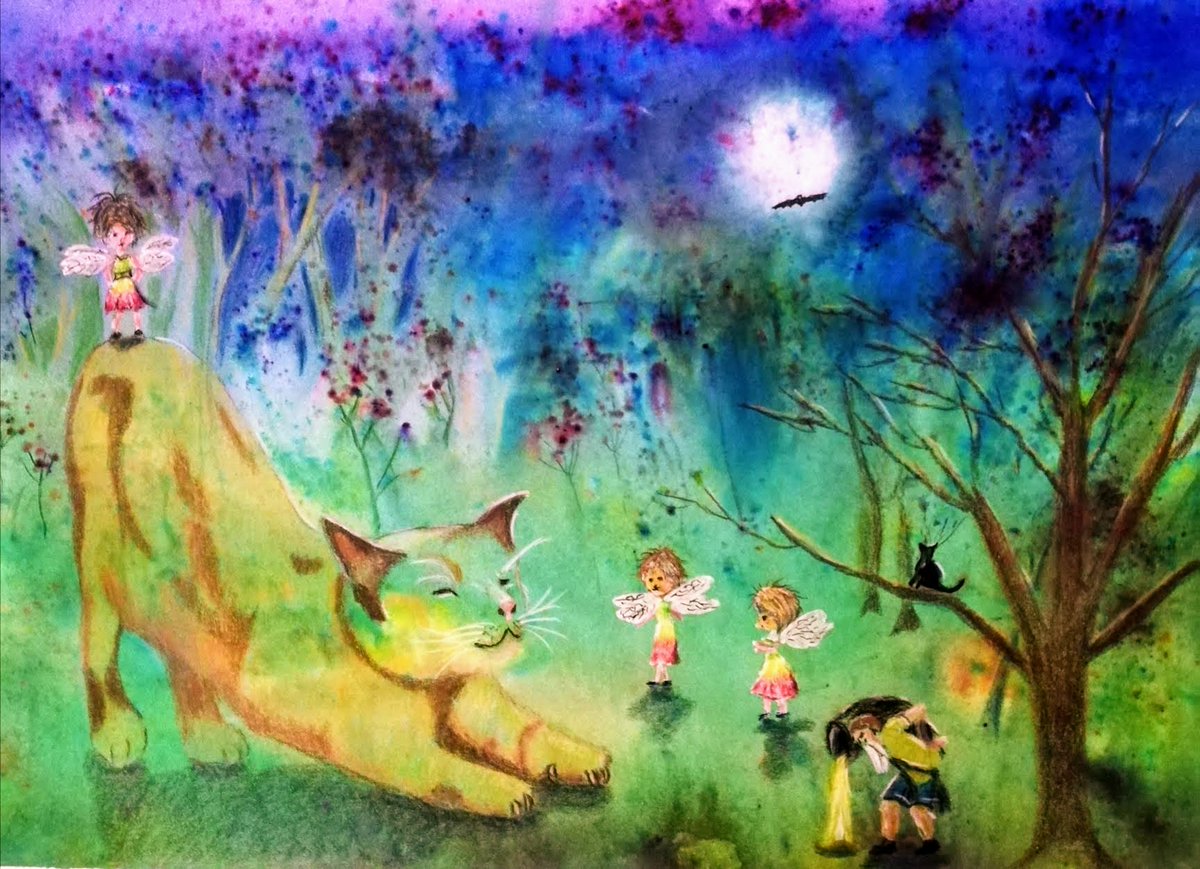 malbro2010's tweet photo. Had a go at Illustrative painting as a basis of a story for my 3yo granddaughter https://t.co/U4ZlqhVTLX