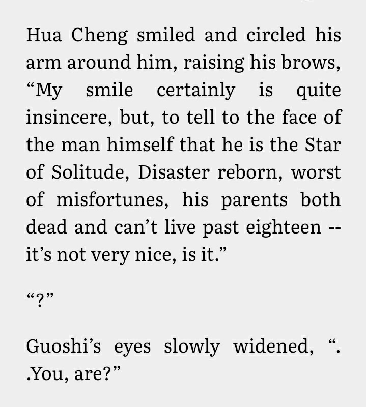 YES HUA CHENG SCOLD HIM BACK. DRAG HIM BY THE HAIR. You can't said those things to a child I'll always hold grudge to this Guoshi for making my Hong Hong Er crying.