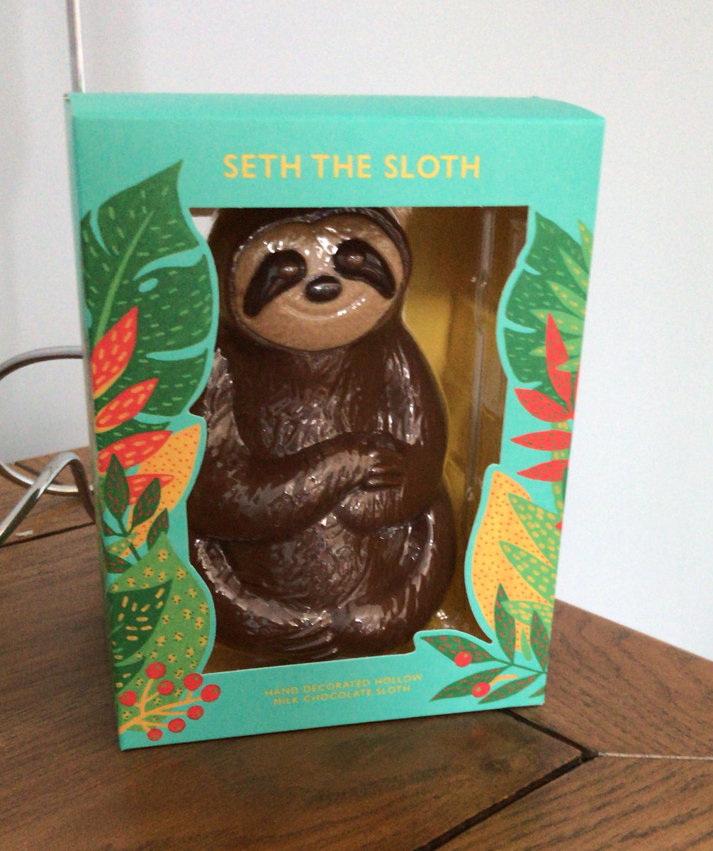 OTJenn's tweet photo. My spirit animal in chocolate form. Stay home, stay safe, be more sloth #seththesloth #HappyEaster #sloth #bemoresloth #spiritanimal @marksandspencer https://t.co/TVw0oHK1U6