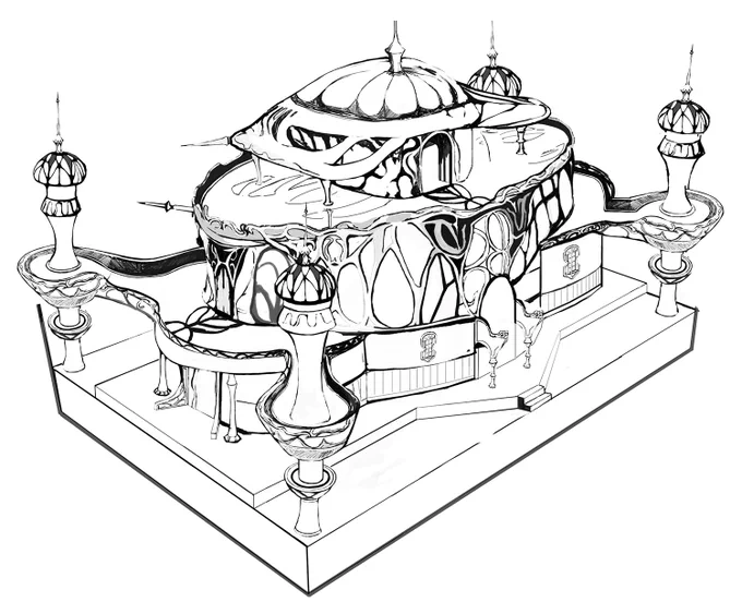 ファンタジー建物外観設定画 