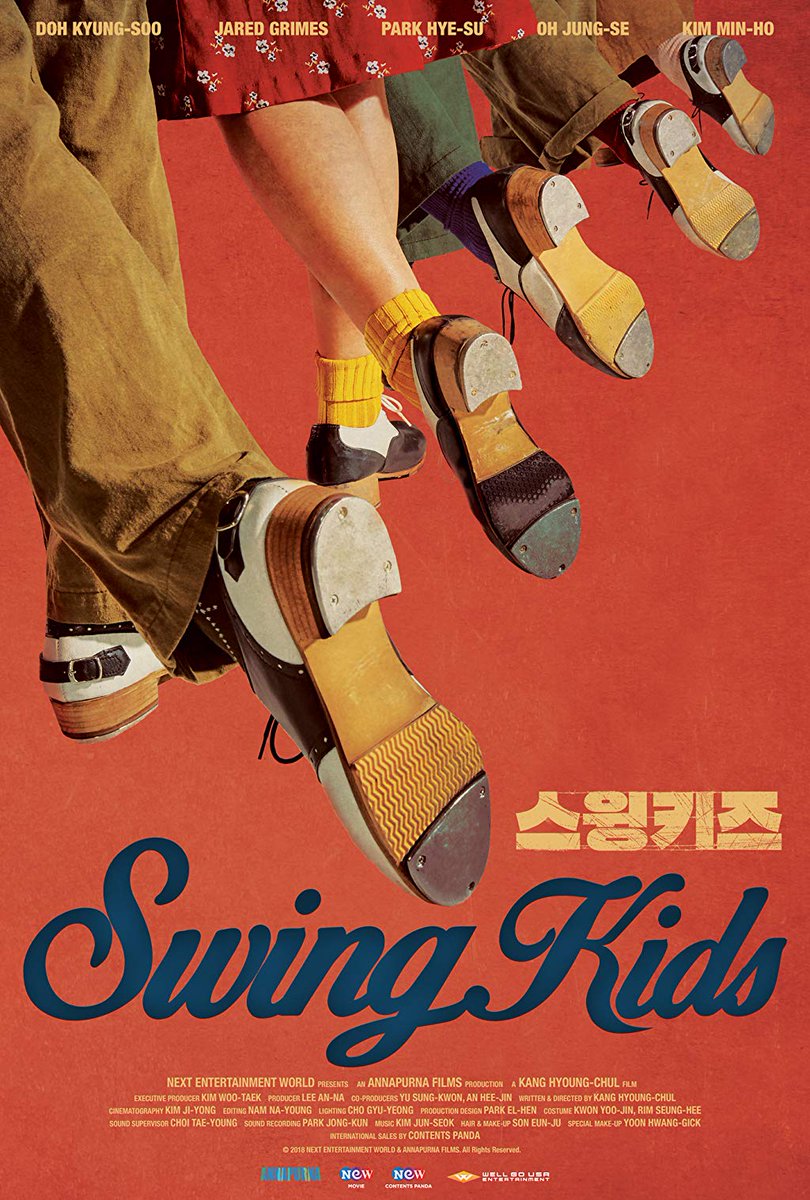 10. Swing Kids a rebellious North Korean soldier, falls in love with tap dancing after meeting Jackson (Jared Grimes), an officer from Broadway. Roh Ki-soo then joins Jackson's produced dance group. The plot is dabomb. please watch!
