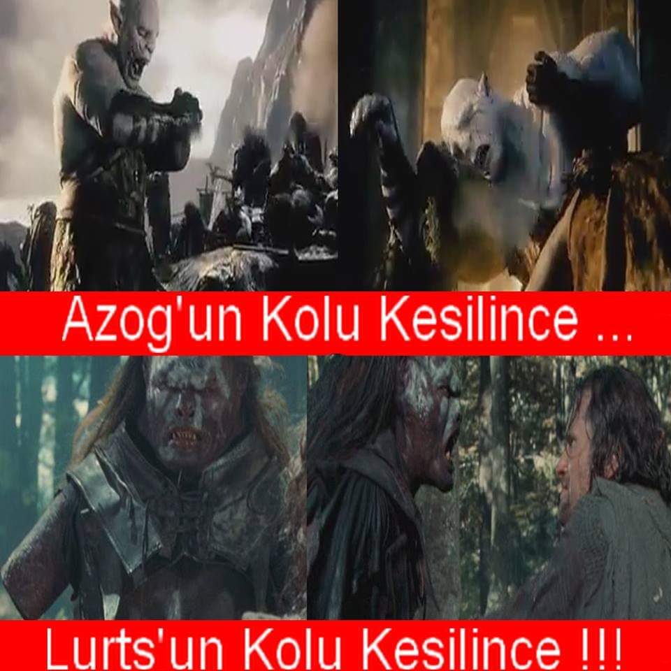 Orkların en görkemlisi bile acı ile ölümden kaçmaya çalışabilir. Ama  bir Uruk-hai korku nedir bilmez. Acı hissetmez. Ve zamanı geldiğinde metanet ile ölümünü kucaklar.