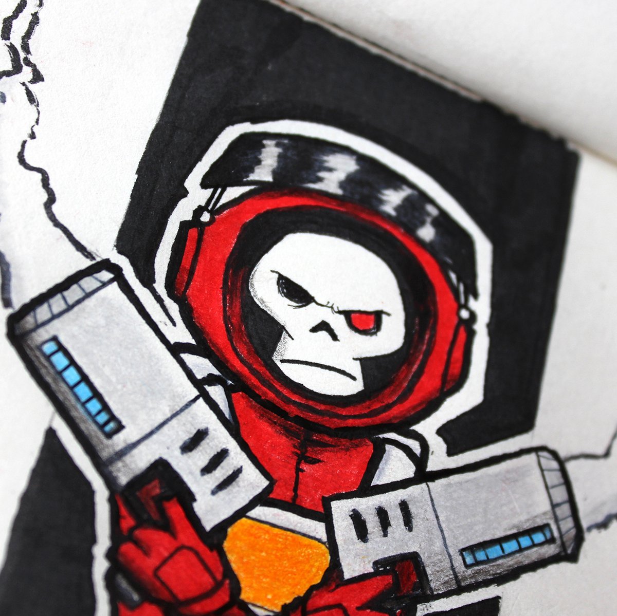 Adu_Sid10's tweet photo. ✒🔲💀 " Red " 💀🔲✒

#inktober52 - Prompt 15

Fanart of "Skull Chaser" by @mrjakeparker . I absolutely love his work. 😁🙌🏼

#art #illustration #skullchaser https://t.co/pufaTGIKbW