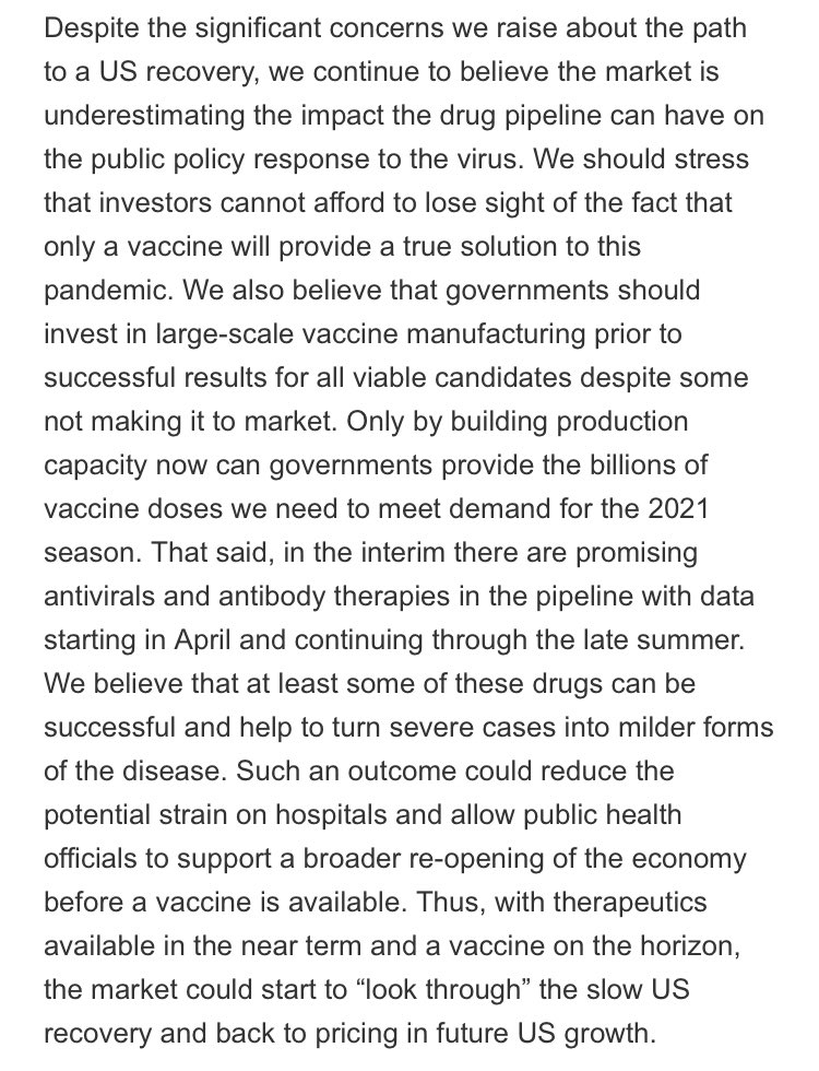 “Investors cannot afford to lose sight of the fact that only a vaccine will provide a true solution to this pandemic.”