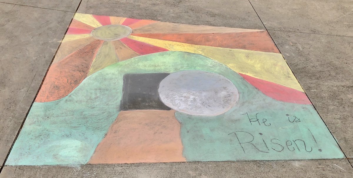 JillAnnAllen's tweet photo. Happy Easter!   He is risen!  #chalkyourwalk @wbir https://t.co/7JiOml1OCq