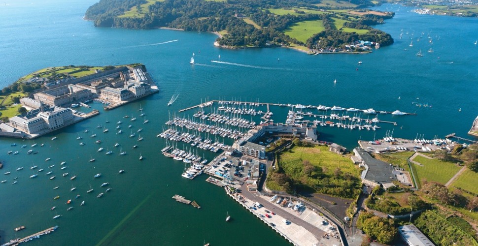 visitplymouth's tweet photo. This aerial shot showing the Royal William Yard and Mayflower Marina unsurprisingly highlights one of the best ways to appreciate this wonderful place is on the water. 💙

For now, we're sharing the view so you can enjoy it from home! 
#StayHomeSaveLives
#ComeBackLater https://t.co/pjsNI79PFx