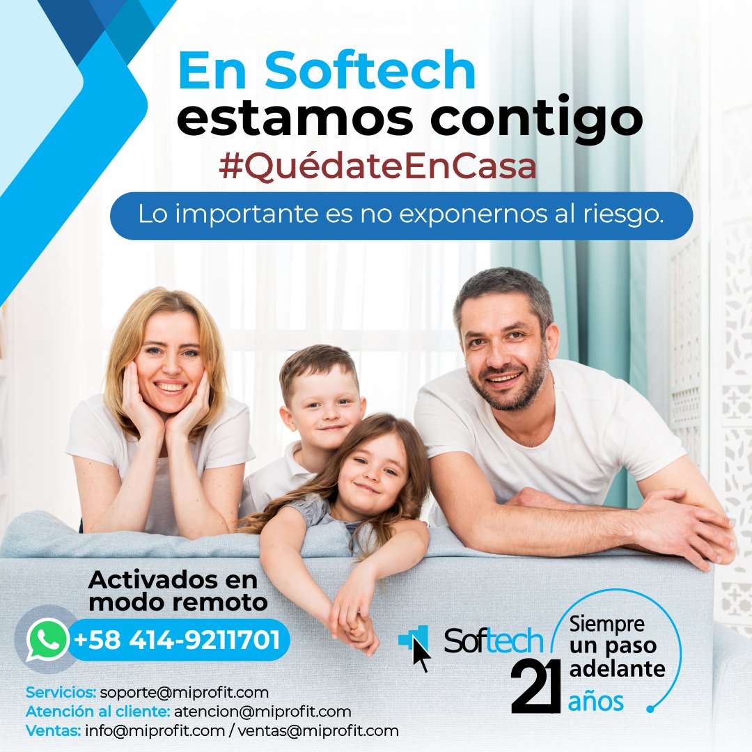 MiProfit's tweet photo. Siempre para servirte, estamos en #ModoRemoto apoyando la gestión empresarial de Venezuela. 📲 +584149211701
✉Servicios@miprofit.com
✉atencion@miprotit.com
✉ info@miprotit.com / ventas@miprotit.com
•
Hoy más que nunca... #Softech ¡Siempre un paso adelante!
#QuédateEnCasa https://t.co/7kPZJym5If