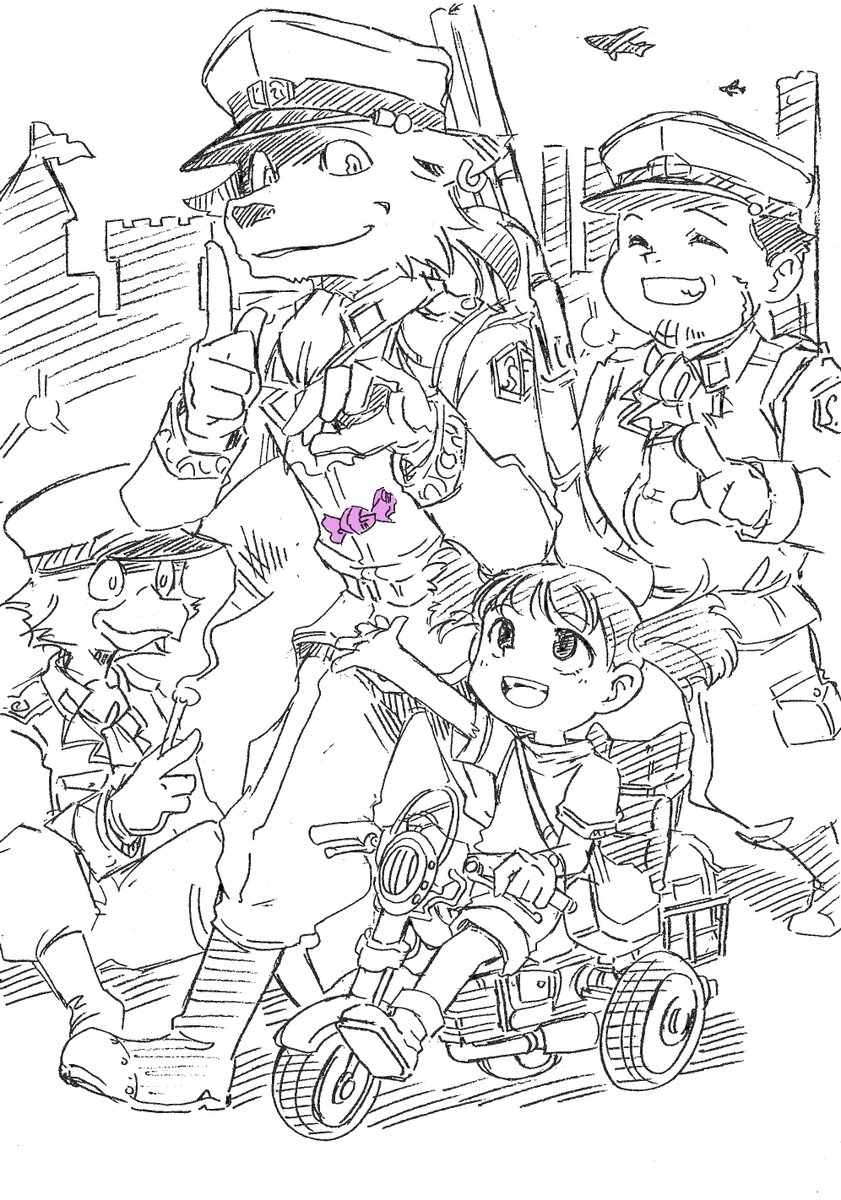 木戸クラッチ 異種族系のイラストストック2枚ペタリ