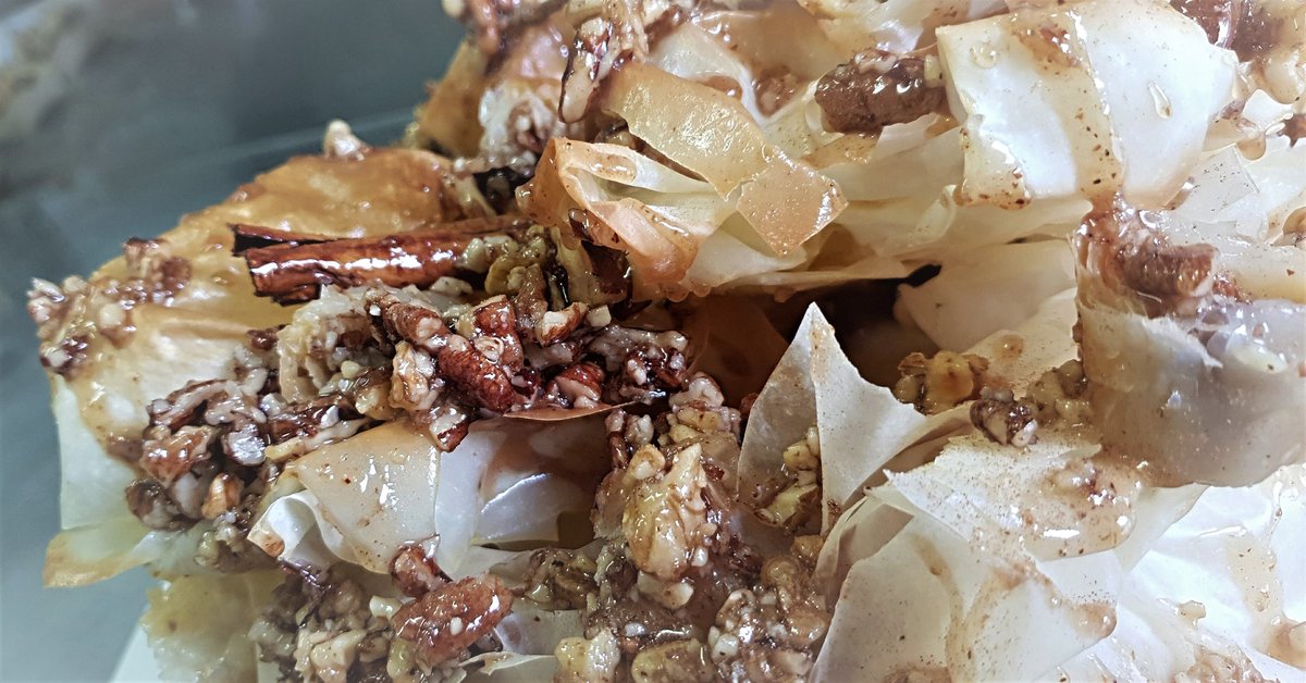 Simply Greek... Sweet fragrant Syrup, aromatic coated Nuts &amp; crispy Phyllo... Kali Oreksi!