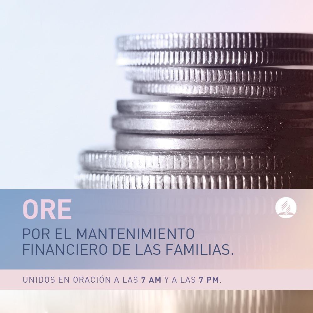 *SI MI PUEBLO ORARA - 7:00 am*
Frente a un panorama de *más crisis* económica.
Nuestra actitud debe ser de *más oración*.
Entonces Dios nos dará *más bendición*.
Esta mañana ore: *“Por el mantenimiento financiero de las familias”.*
*Oración Intercesora a las 7:00 am*