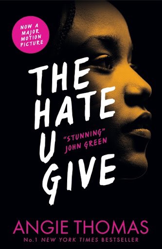 another uk one! the hate u give by  @angiecthomas. the font isn’t hot pink on this one, but the other words accent well. and the best part about this one? the entire SPINE is hot pink.