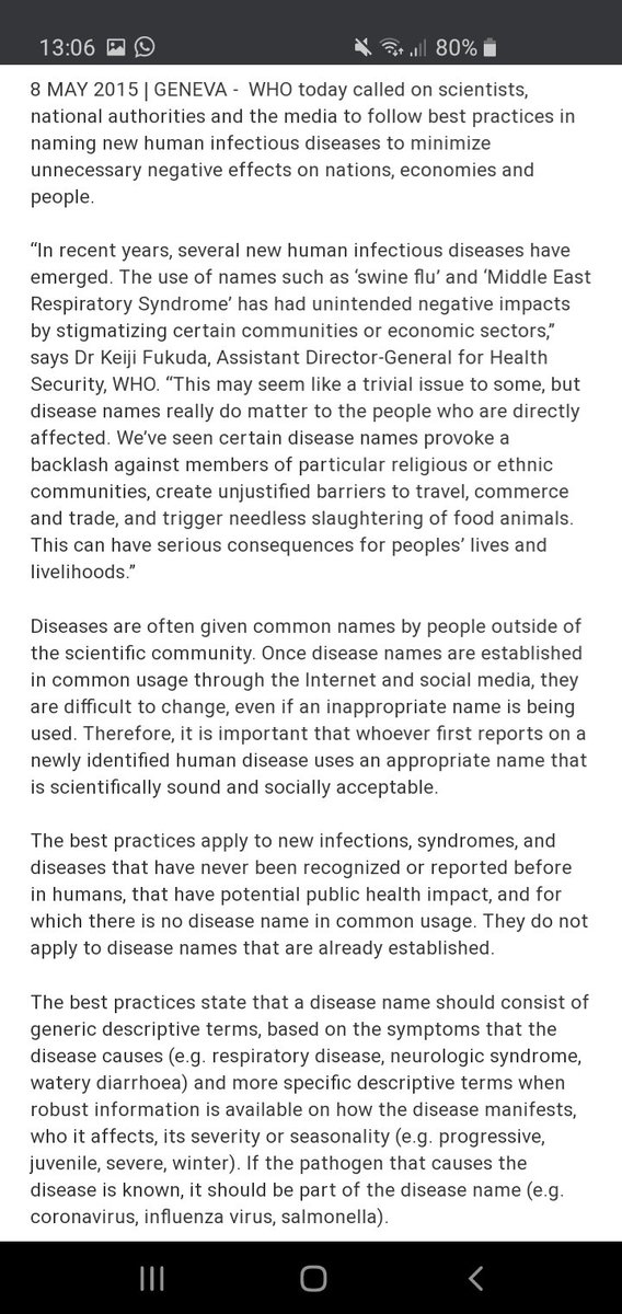 Oh another thing, in 2015....THATS FIVE FUCKING YEARS AGO BILL... the WHO announced new guidelines on how new illnesses would be named. https://www.who.int/mediacentre/news/notes/2015/naming-new-diseases/en/Like, I don't even know what that fuck you're talking about now, Bill. Did you do any research? Like any? At all?