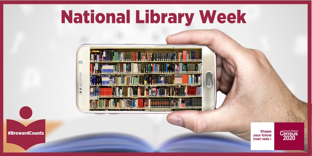 BrowardCensus's tweet photo. #NationalLibraryWeek [Apr. 19-25] highlights the valuable role libraries play in strengthening our communities.

A huge thank you to @BrowardLibrary Director Kelvin Watson &amp; his staff for their help promoting a complete #2020Census count.

Respond now: https://t.co/vXIhhxEfYM✅ https://t.co/D5dN2TZVw3