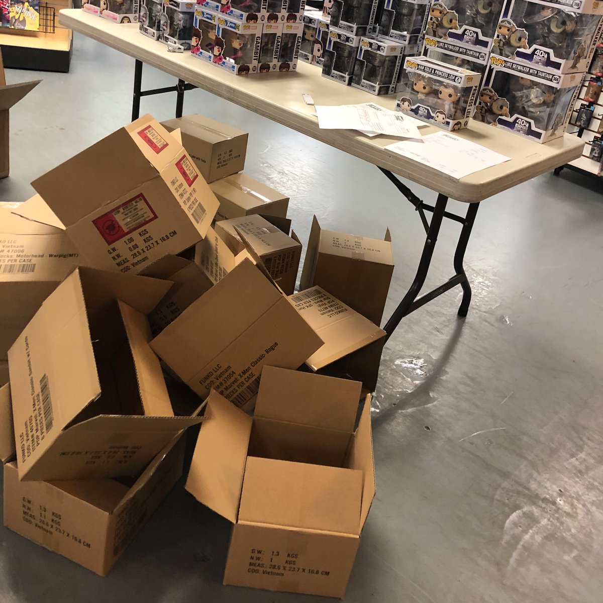 SamuraiComics's tweet photo. Day 19 of no customers.  We are learning with no customers we don’t have to clean up after ourselves.  #weareslobs #samuraicomics #quarantine #comicshoplife #boxesfordays https://t.co/j9rgAbwkSQ