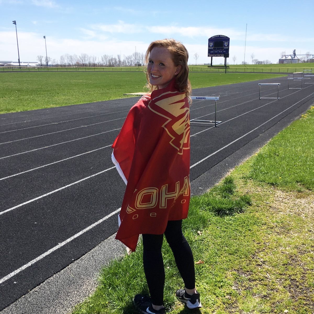 crystalburke152's tweet photo. I put on my saber uniform one last time to announce I will be furthering my academic studies at Coe College! I will be continuing my track and cross country careers as well! Beyond excited to be a Kohawk! #kohawkpride https://t.co/JcXzYR3YyF