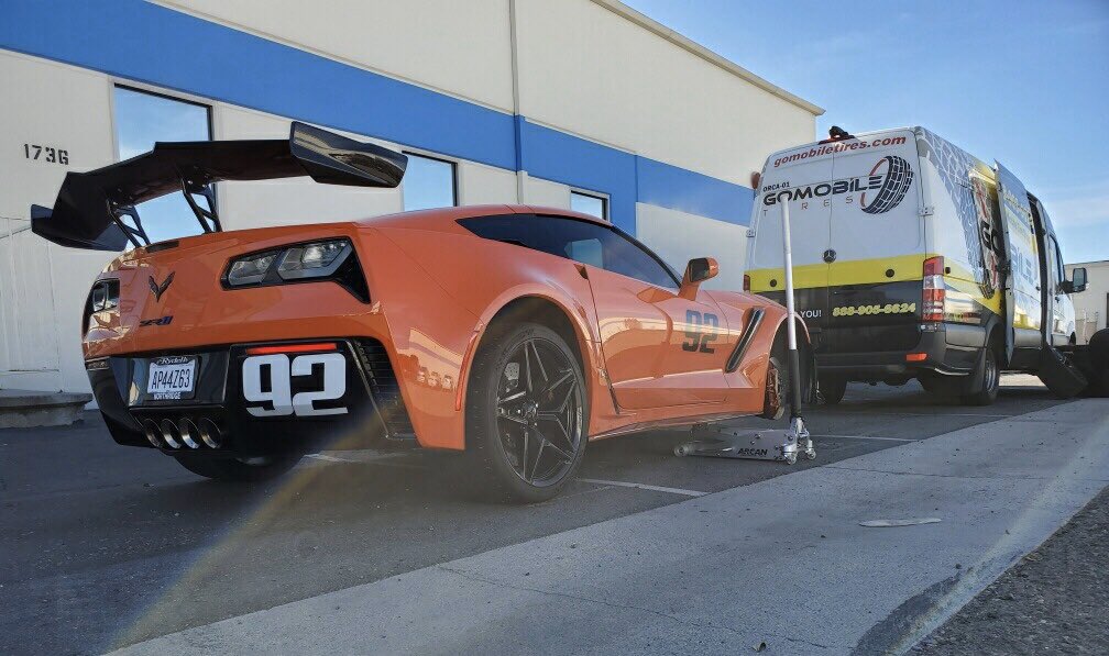 wheeldr's tweet photo. Call the best mobile tire service in Orange County. GoMobile Tires has the right equipment and experienced techs to handle any of your tire and wheel needs. #gomobiletires #Corvette #michelintires #vossenwheels #tirescanner #kctrends https://t.co/HMP0Zphuuf