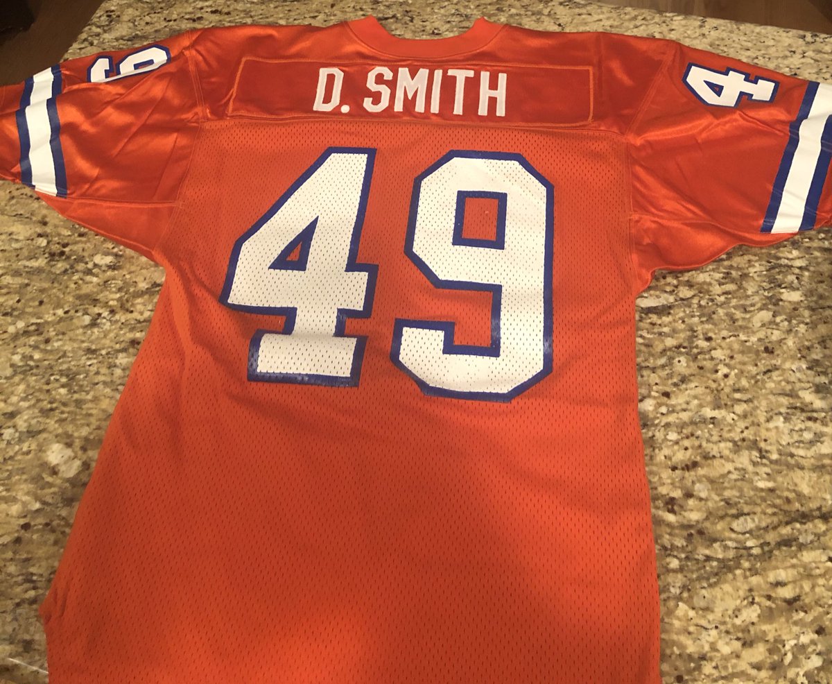 BroncosQBClub's tweet image. No idea if this will work but hey we want to give back in odd times.  If we get to 10k followers we will give away a jersey worn by Dennis Smith in the 1991 season to one of our followers..so help spread the word!  #BroncosCountry
