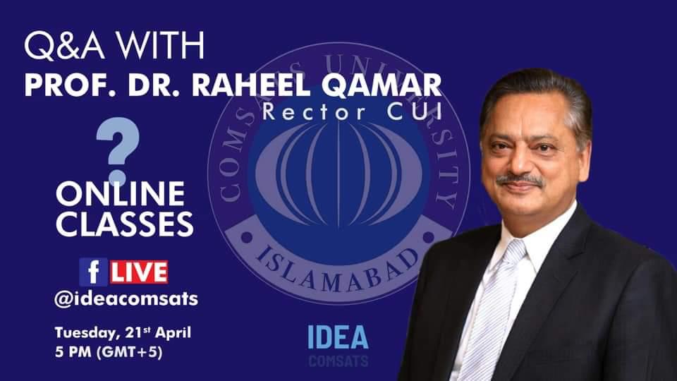 CUIofficial's tweet photo. #cuiofficial brings an online Q &amp; A session with Rector CUI, in which he will be answering students' questions/queries. You are encouraged to comment down your questions on Facebook Post, with your department name, which will be answered in an online session on Tuesday at 5 pm. https://t.co/QCTCYJi8HA