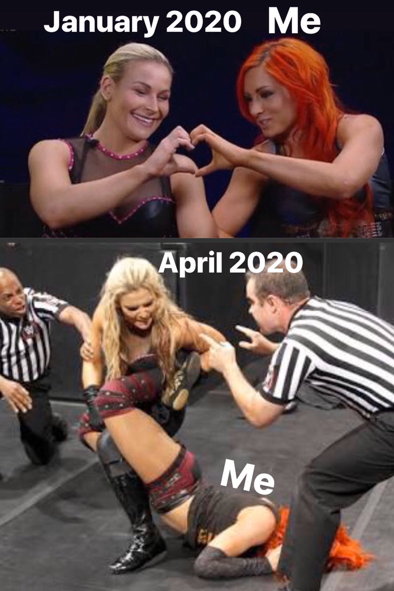 maguieS28's tweet photo. And I thought 2020 would be an amazing year 🤪 #2020vs challenge🤭😂 @NatbyNature @BeckyLynchWWE https://t.co/osPIPYKCHh