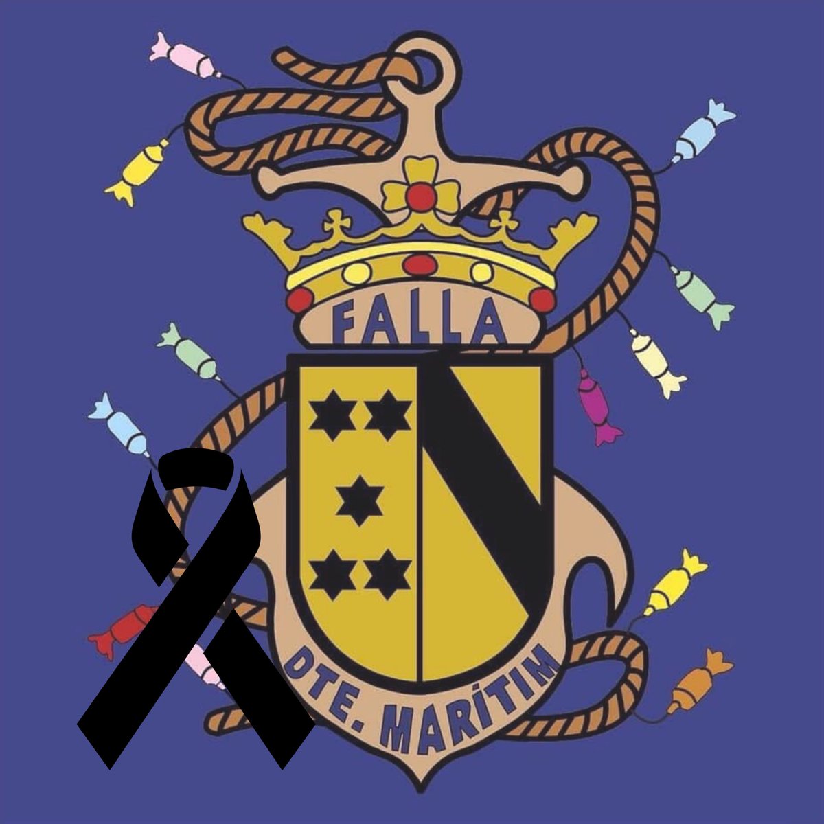 FallaBaixLaMar's tweet photo. La #fallabaixlamar vol transmetre el seu condol a totes les persones i famílies que han estat afectades pel #Covid_19.
Teniu el nostre afecte i ànims.
#AçòTambéPassarà💞 https://t.co/CyRu4D1EgT