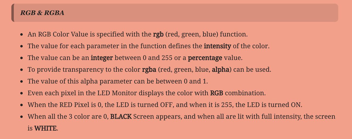 shortDevNotes's tweet image. Do you know what is common between a Computer Monitor &amp;amp; CSS Color Property? Check 👇 

#css #shortnotes #cssnotes #colorvalues