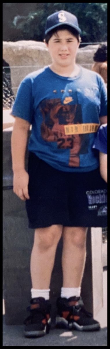 adamraycomedy's tweet photo. In honor of the MJ doc dropping TONIGHT🏀 Here’s a little throwback pic🤘

M’s hat? Check. Jordan shirt? Check. Rockies shorts? Check. Patrick Ewing shoes? Check. Single Mom that allowed me to be whoever I wanted to be? Check❤️ #jordan #thelastdance #quickfat https://t.co/QJEbDm2goj