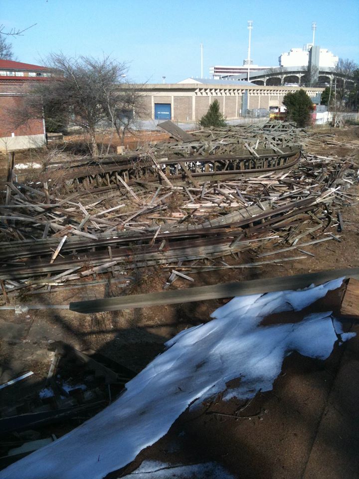Libertyland's tweet photo. Rare photos of the Zippin Pippin being razed in early 2010 😞 https://t.co/nvRj1Rfmp1