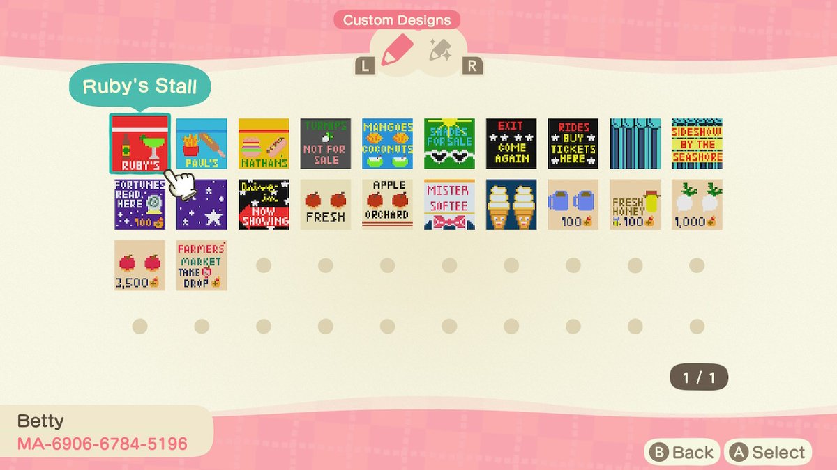 betty_rion_x3's tweet photo. Pattern for stalls and signs #creatorid #ablesisters #AnimalCrossing #ACNH https://t.co/Dg473zOov9