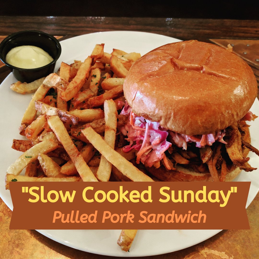 themonkscellar's tweet photo. 4/19 It's "Slow Cooked Sunday". So Today's To-Go Deal is a Pulled Pork Sando w/ choice of side. Plus a 64oz Growler or 2 Palomas or 2 of our latest creation the POG-arita! All for at least 20% Off. 916-786-6665 or https://t.co/inrvDZQY7M #slowcookedsunday #itsathing #orwemadeitup https://t.co/dCR03bJLSt