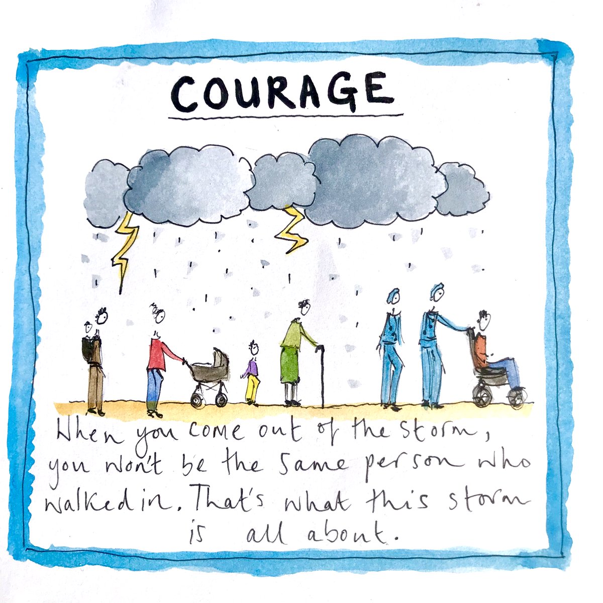 ludowide's tweet photo. DAY 19: 'Courage'.

Our coach, Jess Grant (https://t.co/37a66GGQoz), has been sharing her artistic responses to 
@Cofight19's support from Julie Johnson &amp; Gavin Drake (@MindspanTriad) as a way to #fightthefear.
Thank you endlessly to Jess for her commitment to the campaign! https://t.co/q07hke8smI