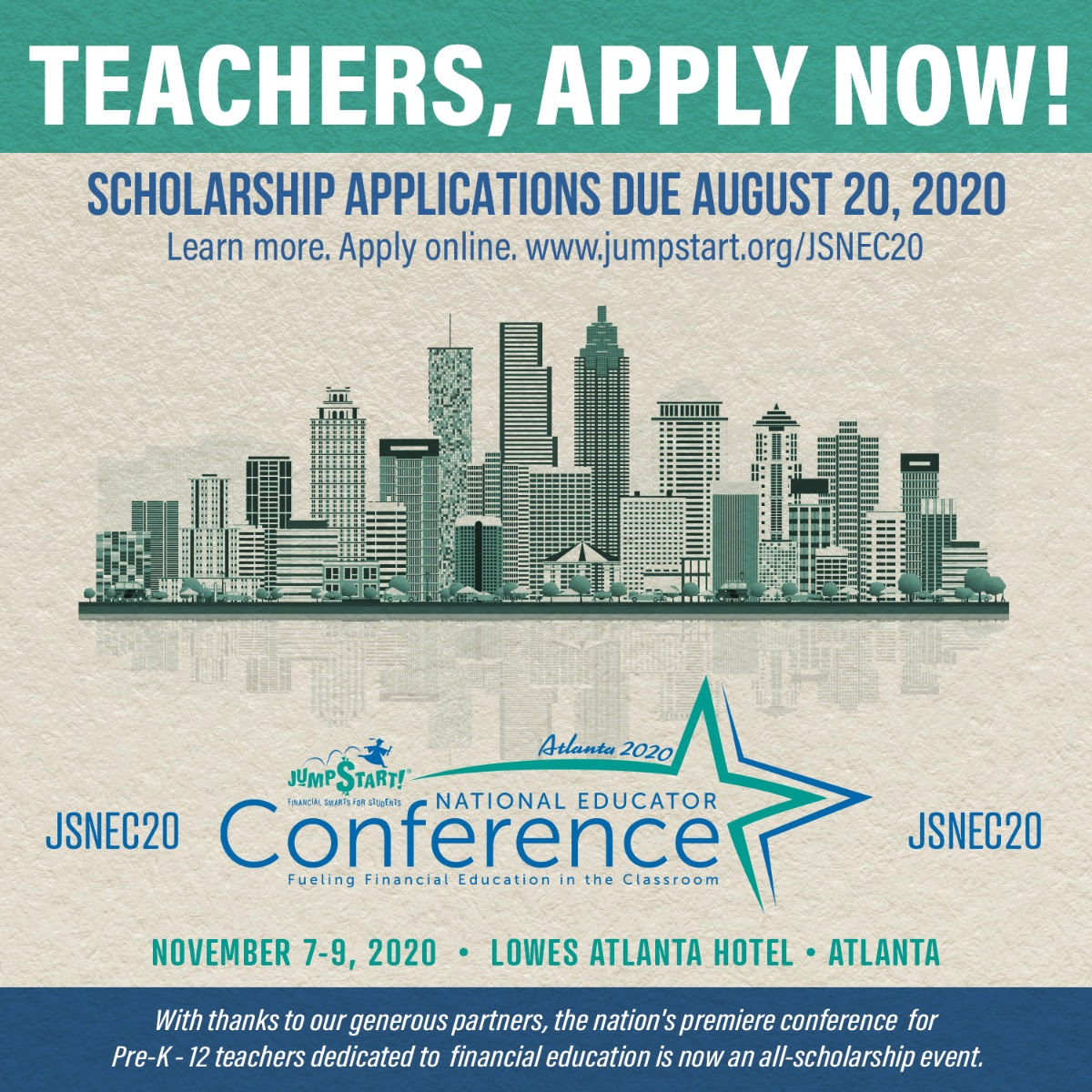 CentSaiEd's tweet photo. The Jump$tart National Educator Conference is the nation’s premier professional development event for teachers. It is an all-scholarship event, offering tools and information they can use in their classrooms as soon as they return to school.

https://t.co/vglT3fLOc8 https://t.co/i7CiwKUJyJ