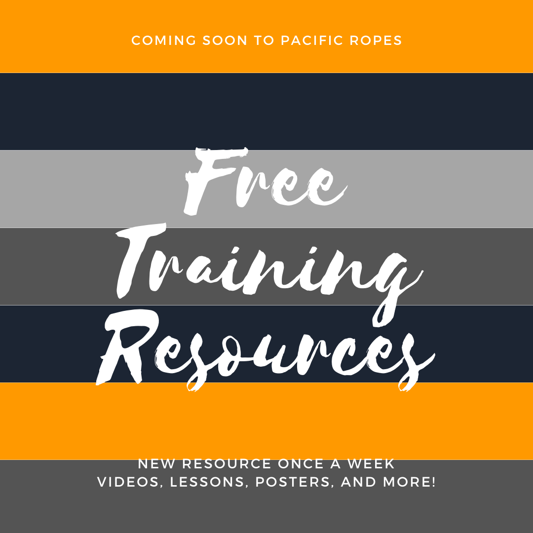 PacificRopes's tweet photo. No training or open gyms at Pacific Ropes doesn't mean we can't help you keep refreshed on your skills! Starting next week, we'll be releasing a training resource once a week so that you can stay up to date on your knowledge and skills during this pandemic. Stay tuned! https://t.co/59okKJm0x6