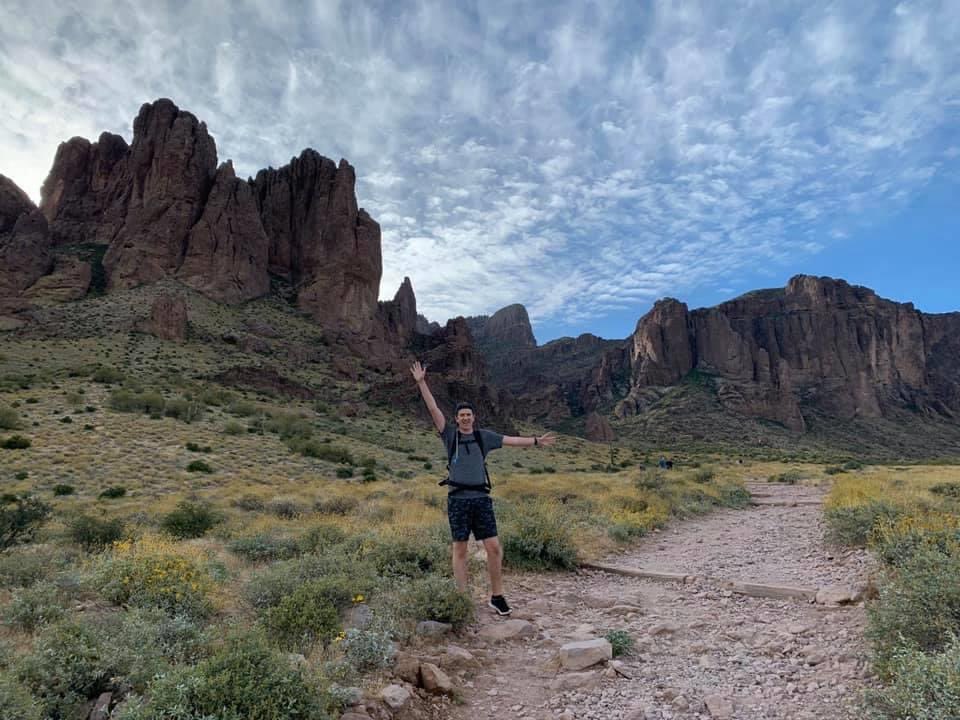 Hiking before AZ turns us into a human puddle #LostDutchman