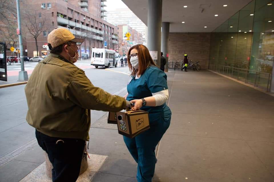 This is Sam Penix, of <a href="/EverymanNY/">Everyman Espresso</a>.

When his coffee shop closed due to the lockdown, he launched <a href="/fuelfrontlines/">Fuelfrontlines</a> to deliver free coffee to hospitals across NYC.

To say thank you, we're sending a month's supply of chocolately <a href="/PeaceByChoco/">Peace by Chocolate</a> goodness your way.

Thank you Sam!