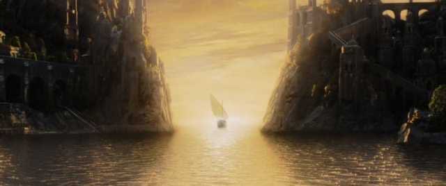 "Well, here at last, dear friends, on the shores of the Sea comes the end of our fellowship in Middle-earth. Go in peace! I will not say: do not weep; for not all tears are an evil.”