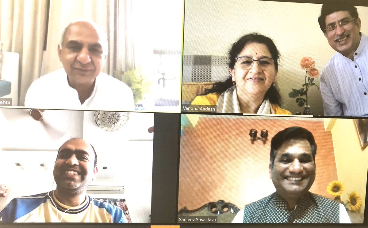VandnaAadesh's tweet photo. Completed the #OnlineHappinessProgram with a group of amazing people spread all over - co-teaching with @aadeshgoyal &amp; BhartenduMehta. When people share their experiences at the end, it is so fulfilling. Great teamwork. Everyone's goal is #Happiness. 

@ArtofLiving https://t.co/Tu6PebE88m