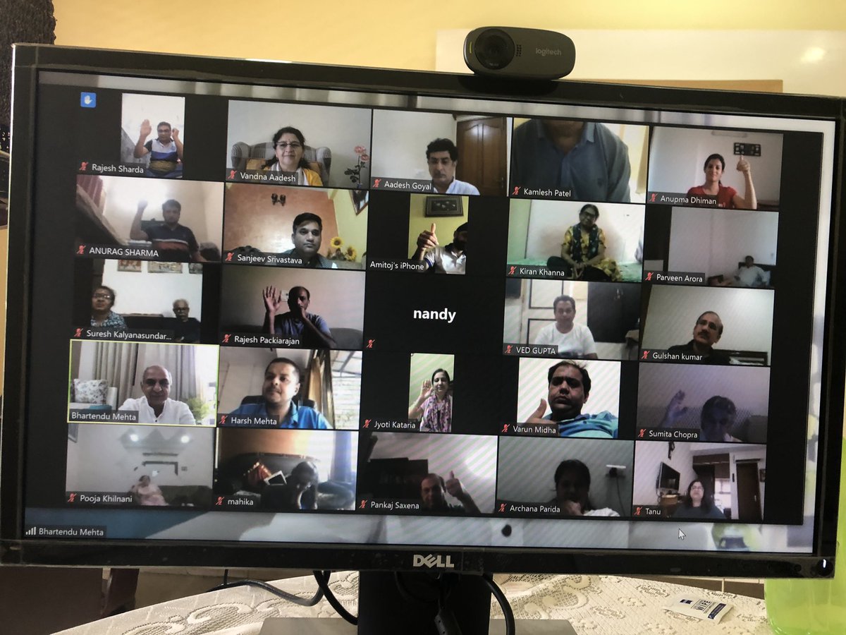 VandnaAadesh's tweet photo. Completed the #OnlineHappinessProgram with a group of amazing people spread all over - co-teaching with @aadeshgoyal &amp; BhartenduMehta. When people share their experiences at the end, it is so fulfilling. Great teamwork. Everyone's goal is #Happiness. 

@ArtofLiving https://t.co/Tu6PebE88m
