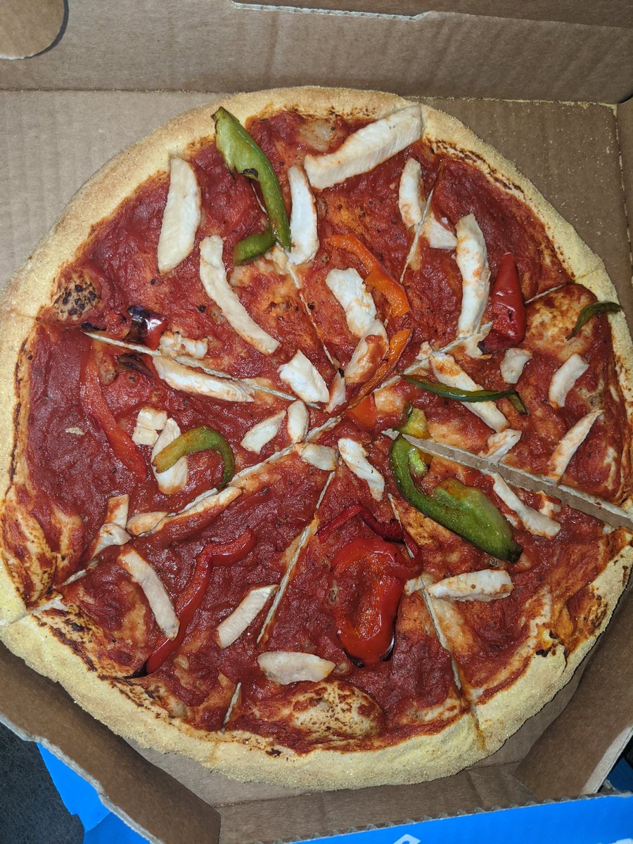 AdawayMegan's tweet photo. @Dominos_UK Well that's an expensive bit of bread with tomato smeared on it that I'm not going to eat... https://t.co/TvGTMecPY0